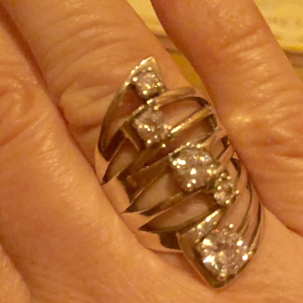 Sterling silver and cubic zirconia ring